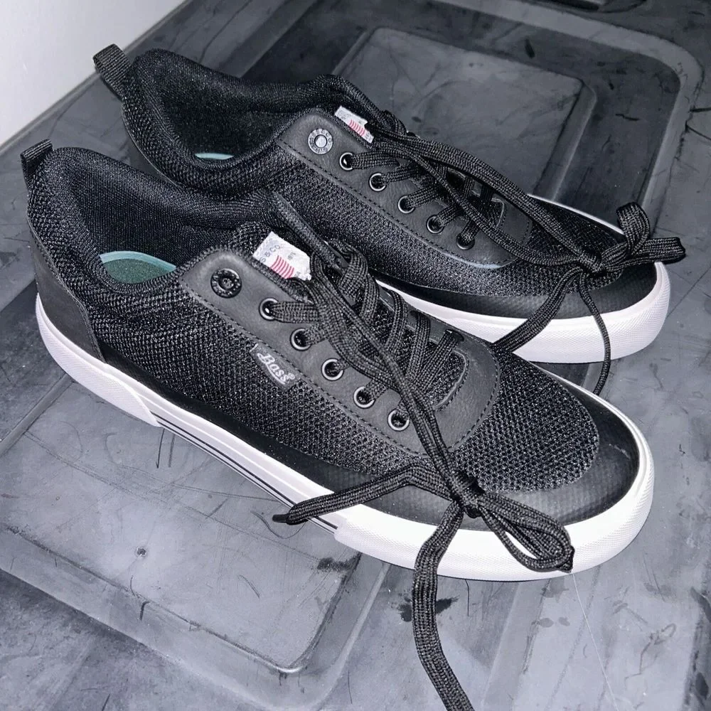 G.H. Bass & Co. Men's Bareboat-Mesh Sneakers Low-Top Shoes Black‎